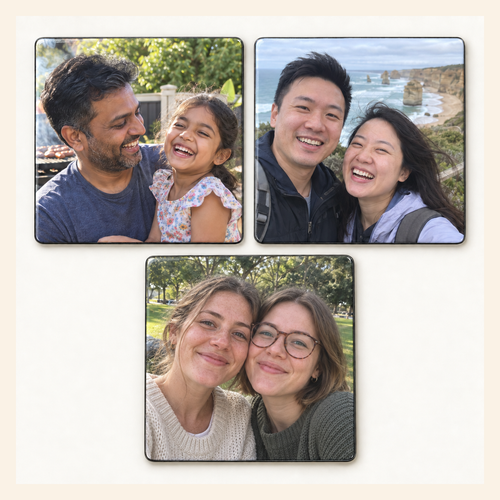 Custom photo magnet set of 3 — lifestyle examples