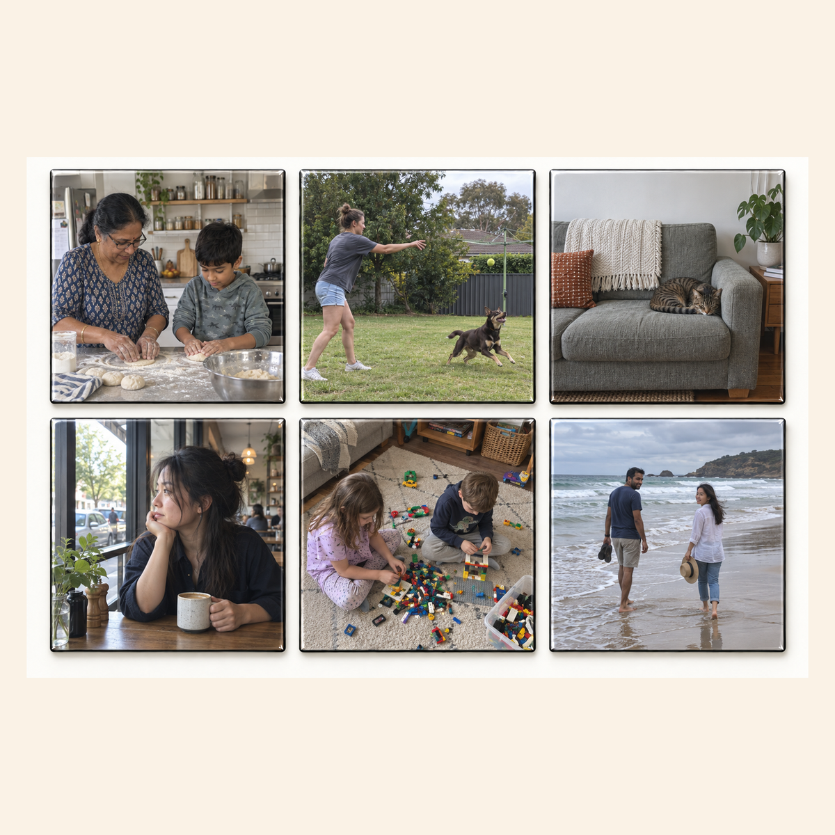 Custom photo magnet set of 6 — lifestyle examples