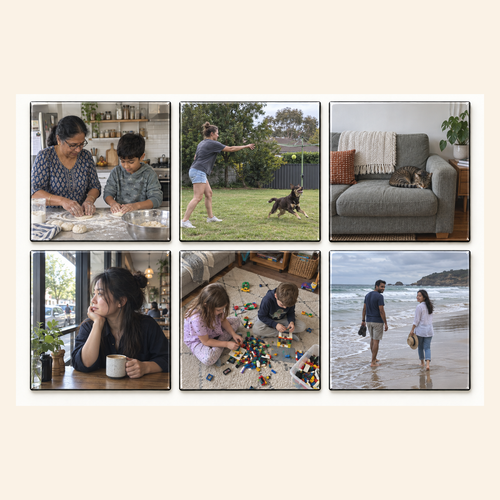 Custom photo magnet set of 6 — lifestyle examples