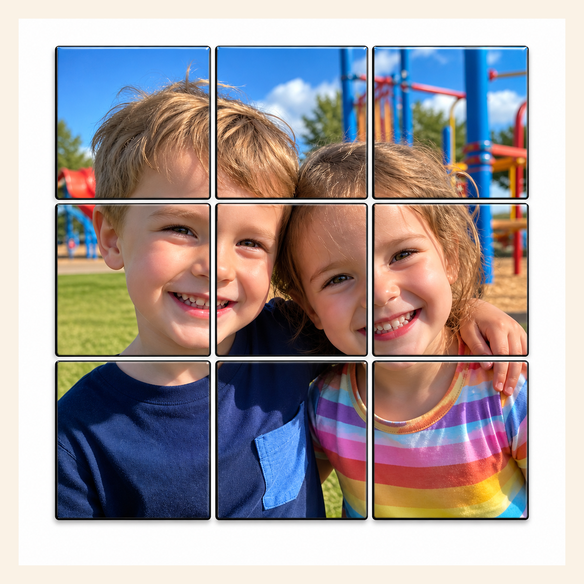 9-piece custom photo magnet puzzle example